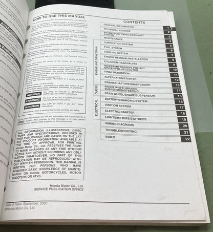 Genuine Honda 61GEZ04 NPS50 Ruckus Shop Service Manual 2003-2007