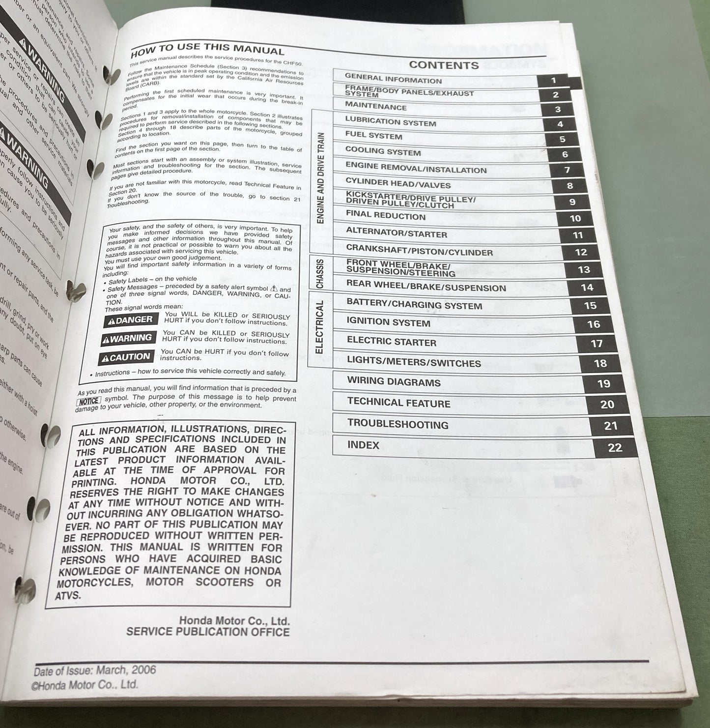 Genuine Honda 61GET05 CHF50/P/S Metropolitan Shop Service Manual 2002-2007