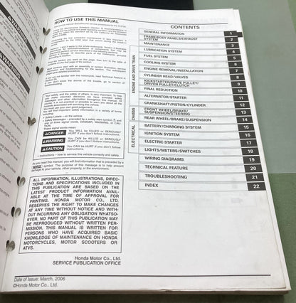 Genuine Honda 61GET05 CHF50/P/S Metropolitan Shop Service Manual 2002-2007