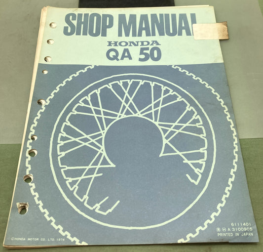 Genuine Honda 6111401 QA50 Shop Manual 1974