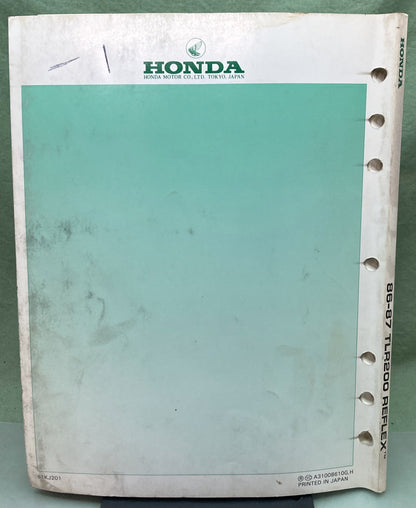 Genuine Honda 61KJ201 TLR200 Reflex Service Manual 1986