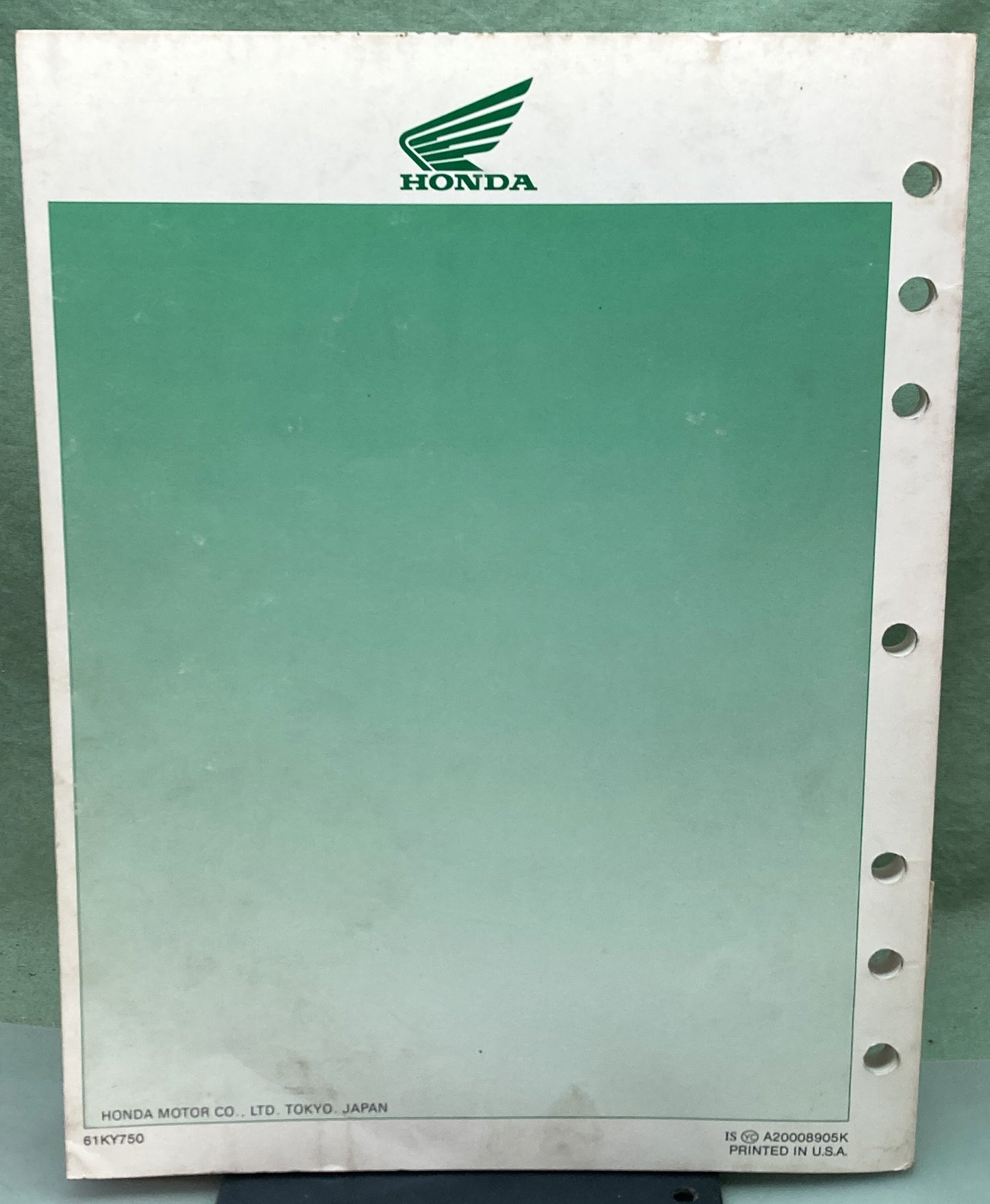 Genuine Honda 61KY750 NX125 Service Manual 1989