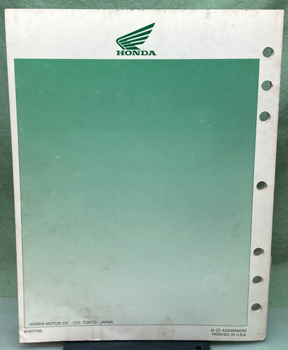 Genuine Honda 61KY750 NX125 Service Manual 1989