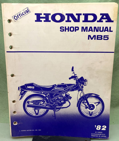 Genuine Honda 6116600 MB5 Shop Manual 1981