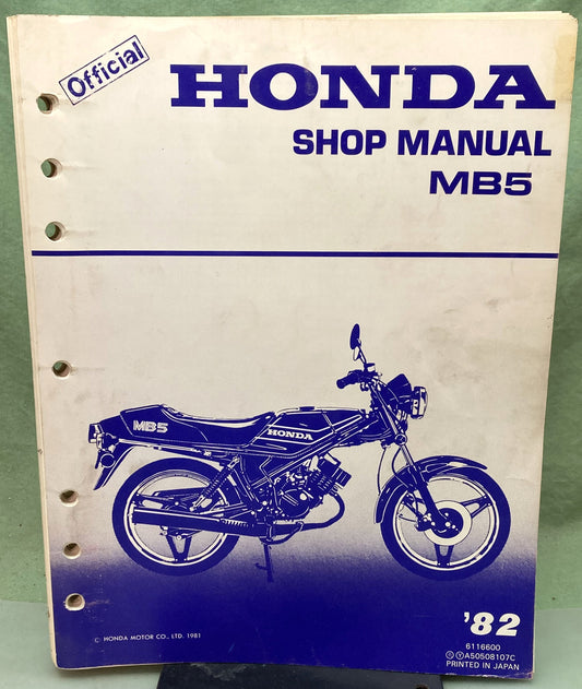 Genuine Honda 6116600 MB5 Shop Manual 1981