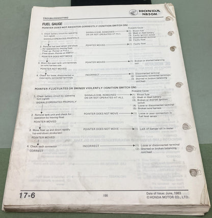 Genuine Honda 61GE801 NB50M aero50 Shop Manual 1984