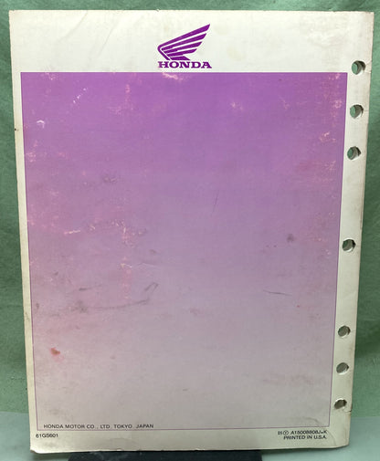 Genuine Honda 61GS601 SB50 Elite50ES SB50P Elite50E Service Manual 1988