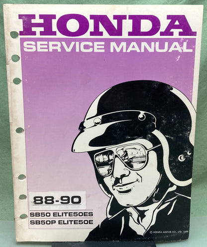 Genuine Honda 61GS601 SB50 Elite50ES SB50P Elite50E Service Manual 1988