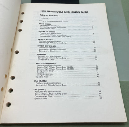 Genuine Yamaha LIT-12468-00-85 Snowmobile Mechanic's Guide 1985