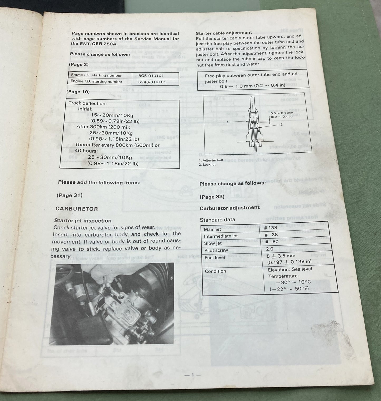 Genuine Yamaha LIT-12618-00-09 Snowmobile ET250B Supp. Service Manual 1977