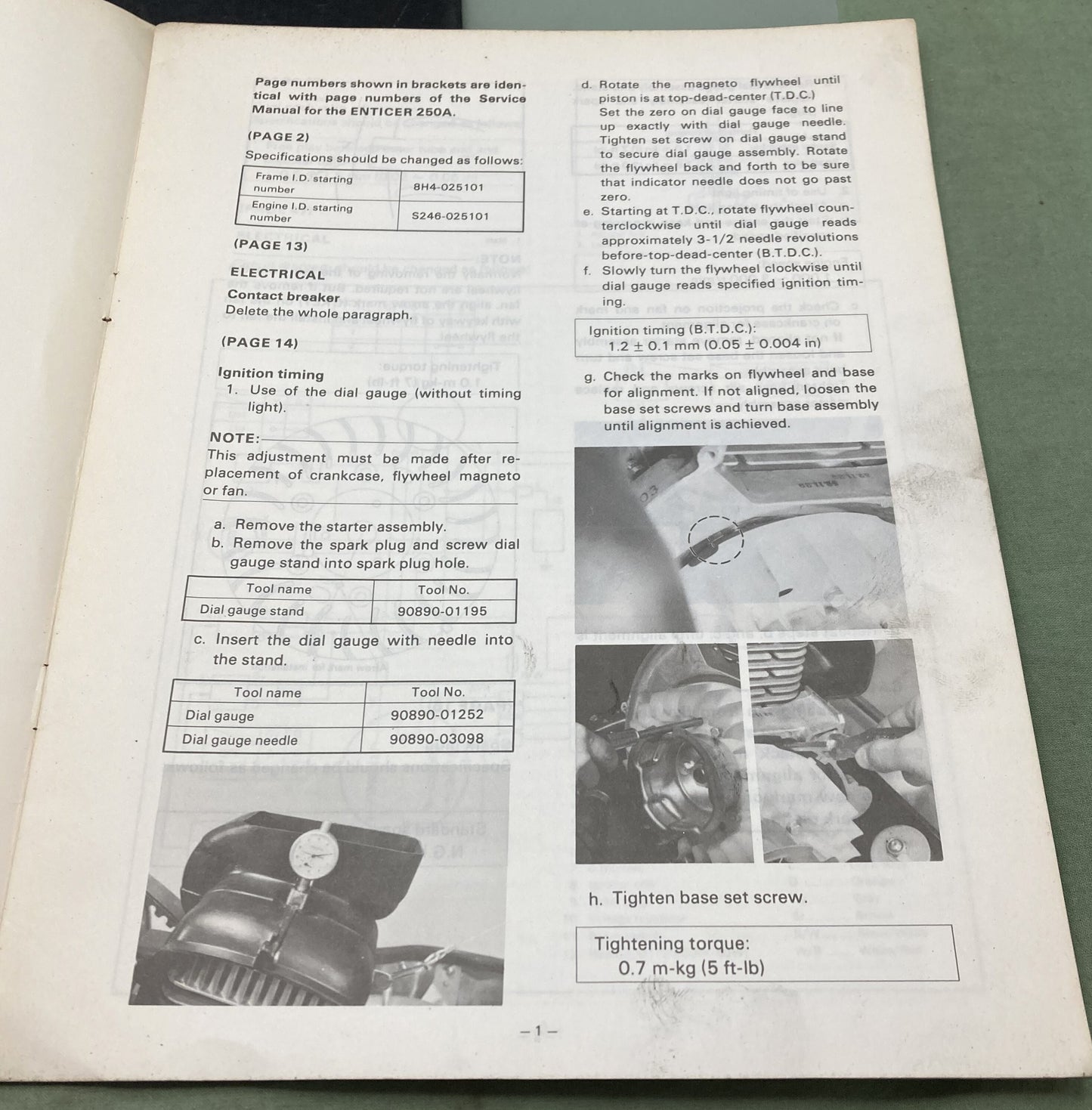 Genuine Yamaha LIT-12618-00-14 Snowmobile ET250C Supp. Service Manual 1978