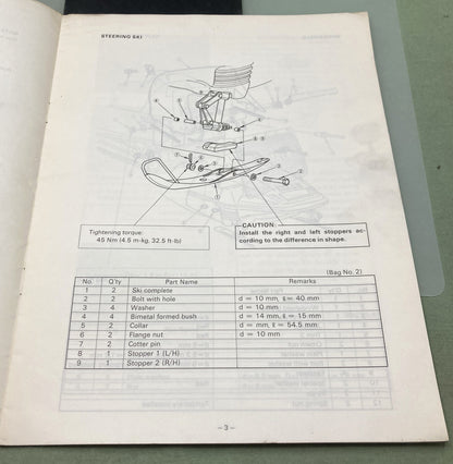 Genuine Yamaha LIT-12668-00-31 Snowmobile SR540D Assembly Manual 1979