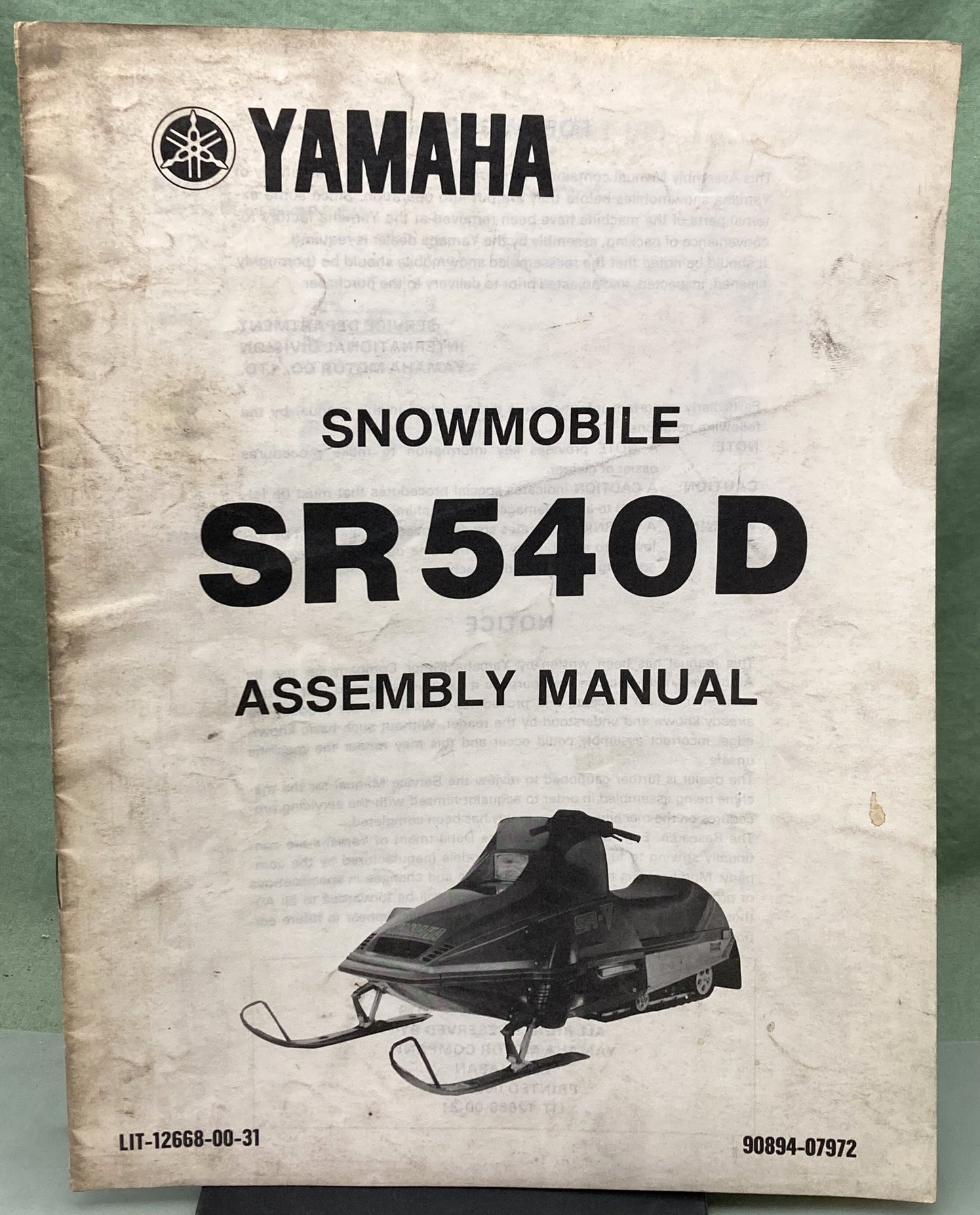Genuine Yamaha LIT-12668-00-31 Snowmobile SR540D Assembly Manual 1979