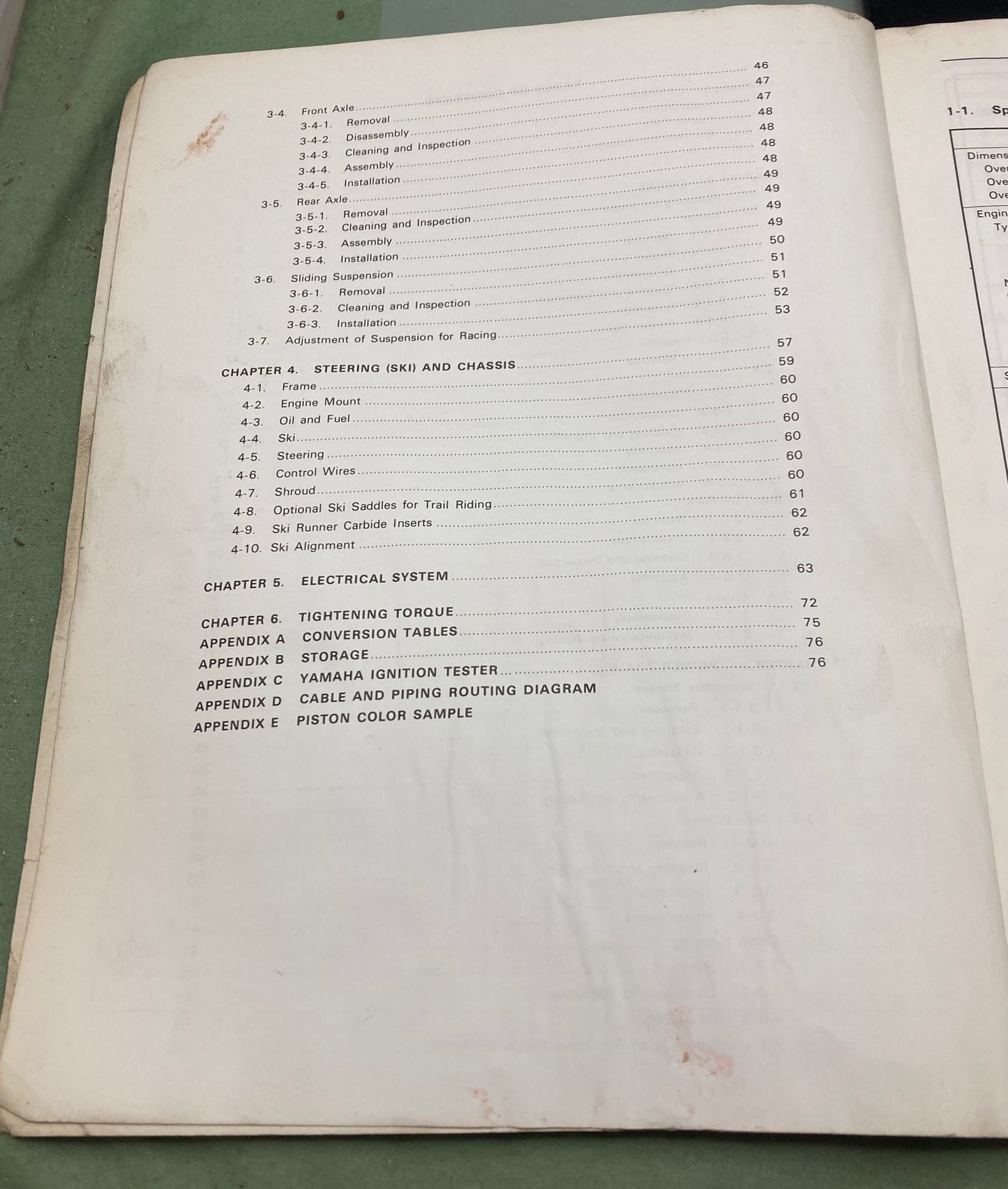 Genuine Yamaha LIT-12618-88-01 Snowmobile GPX338G/GPX433G Service Manual 1974