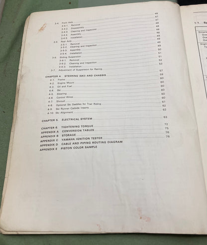Genuine Yamaha LIT-12618-88-01 Snowmobile GPX338G/GPX433G Service Manual 1974