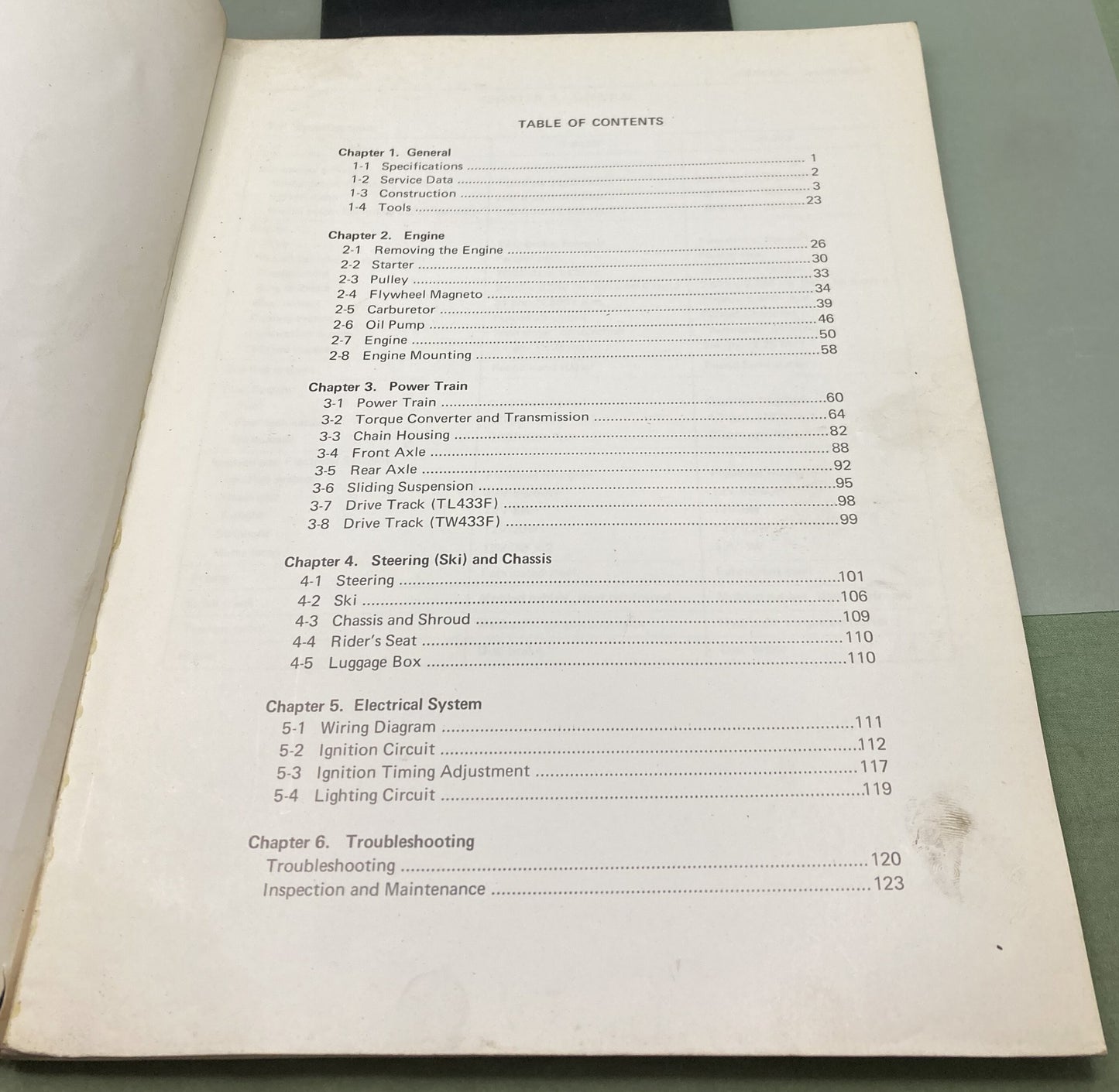 Genuine Yamaha LIT-12618-68-00 Snowmobile TW433F/TL433F Service Manual 1973