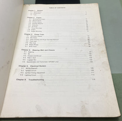 Genuine Yamaha LIT-12618-60-00 Snowmobile SM292F/GP292F Service Manual 1973
