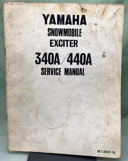 Genuine Yamaha LIT-12618-00-03 Snowmobile Exciter 340A/440A Service Manual 1976