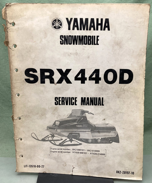 Genuine Yamaha LIT-12618-00-27 Snowmobile SRX440D Service Manual 1979