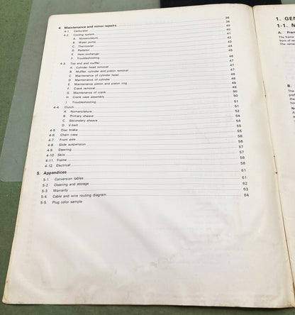 Genuine Yamaha LIT-12628-A8-00 SRX340/440 Owner's Service Manual 1975