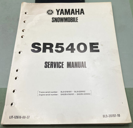 Genuine Yamaha LIT-12618-00-37 Snowmobile SR540E Service Manual 1980