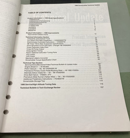 Genuine Yamaha LIT-12468-00-96 Snowmobile Technical Update 1996