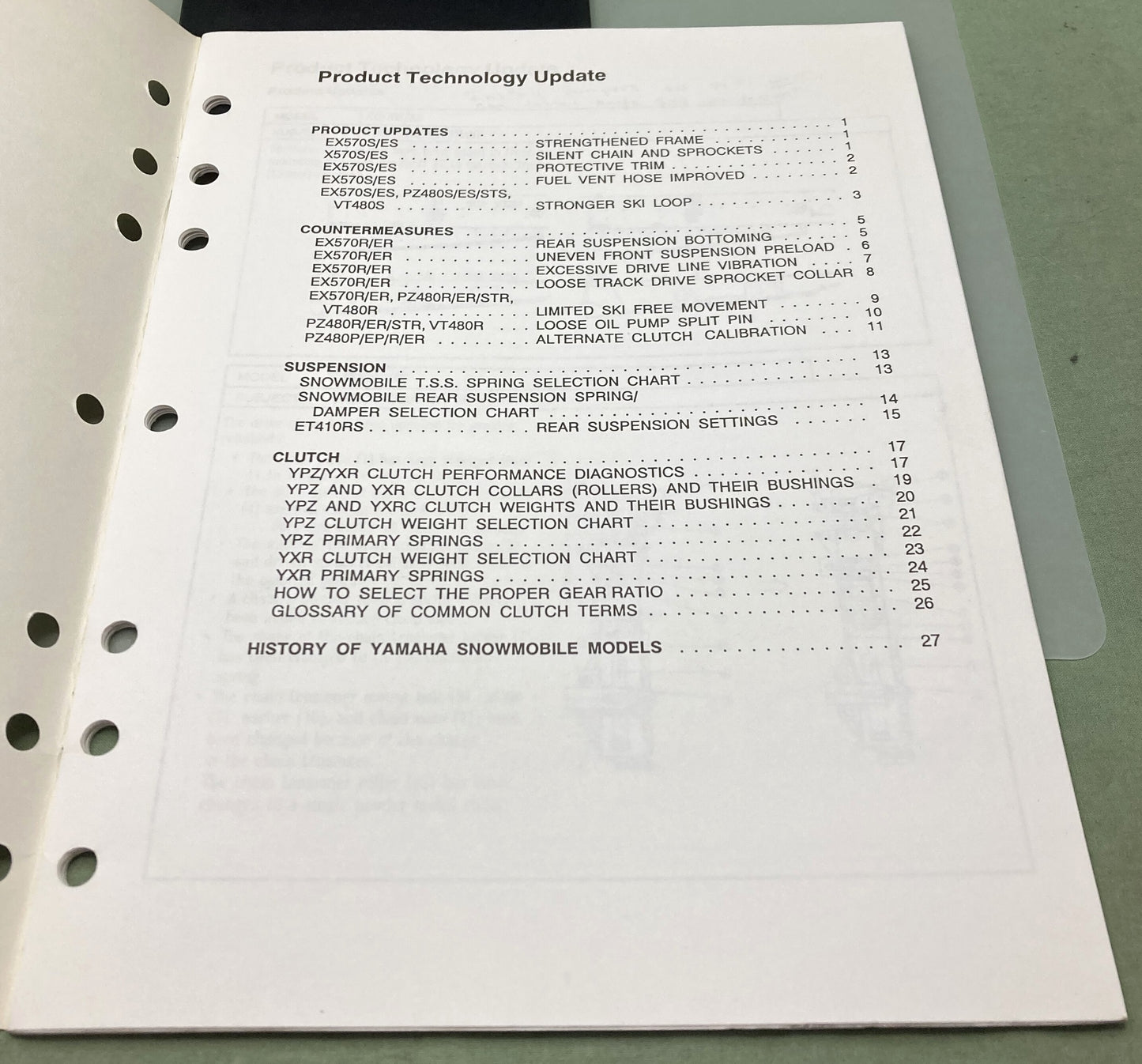 Genuine Yamaha SPR91-064 Snowmobile Product Technology Update 1992