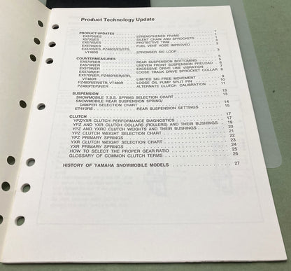 Genuine Yamaha SPR91-064 Snowmobile Product Technology Update 1992