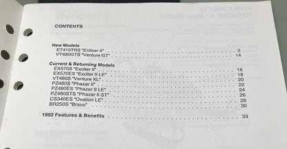 Genuine Yamaha SPR91-062 Snowmobile Model Guide 1992