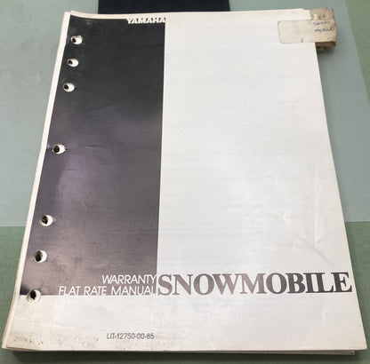 Genuine Yamaha LIT-12750-00-85 Snowmobile Warranty Flat Rate Manual 1984