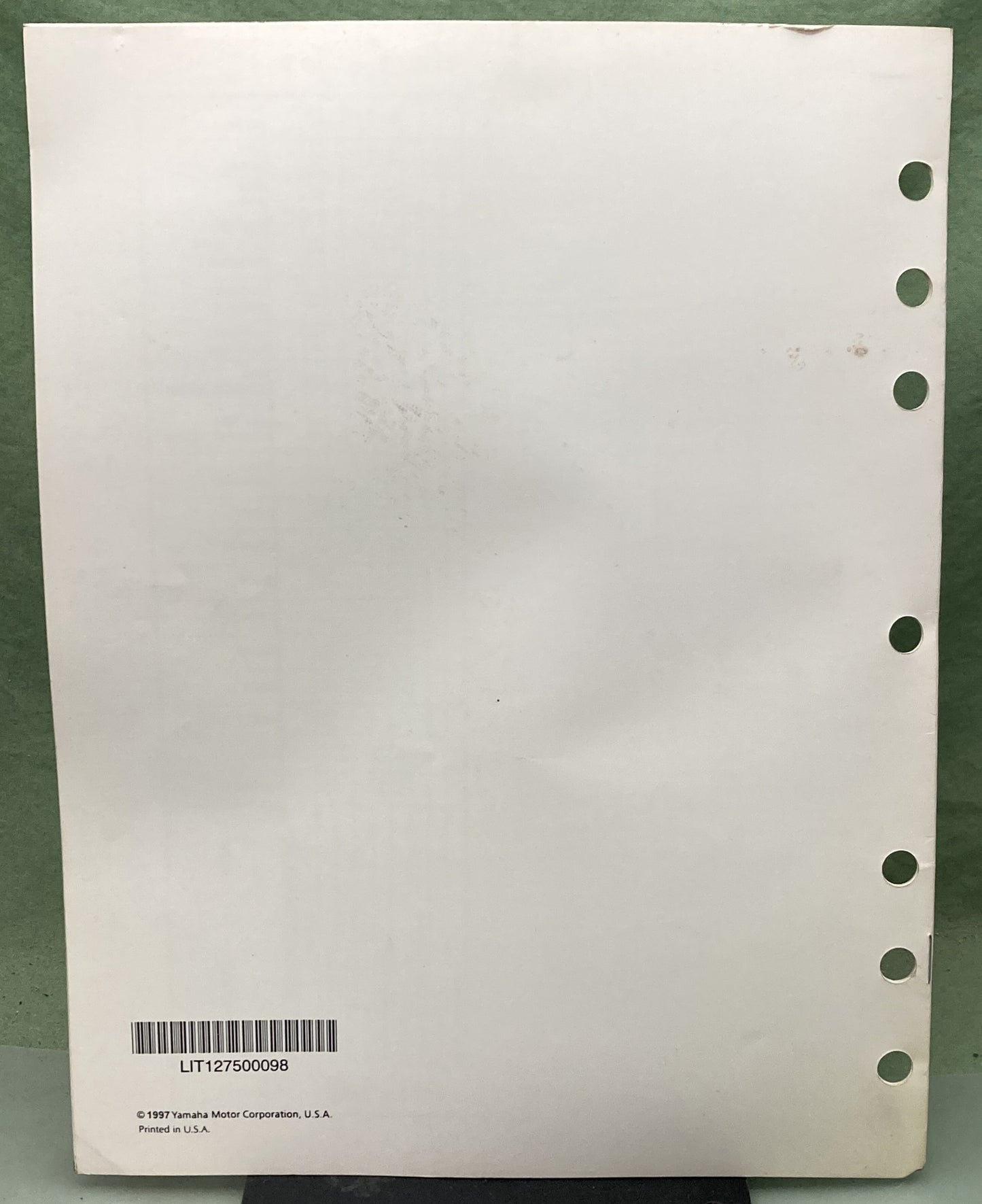 Genuine Yamaha LIT-12750-00-98 Snowmobile Flat Rate Manual '96 '97 '98