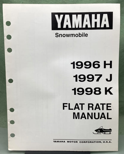 Genuine Yamaha LIT-12750-00-98 Snowmobile Flat Rate Manual '96 '97 '98