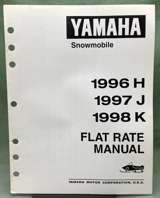 Genuine Yamaha LIT-12750-00-98 Snowmobile Flat Rate Manual '96 '97 '98