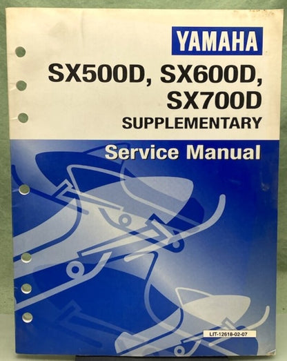 Genuine Yamaha LIT-12618-02-07 SX500D, SX600D, SX700D Supp. Service Manual 1999