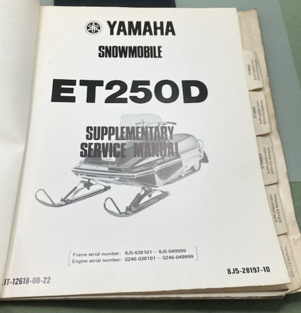 Genuine Yamaha LIT-12618-00-22 Snowmobile ET250D Supp. Service Manual '79