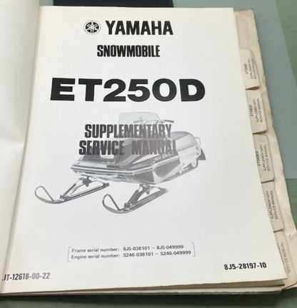 Genuine Yamaha LIT-12618-00-22 Snowmobile ET250D Supp. Service Manual '79