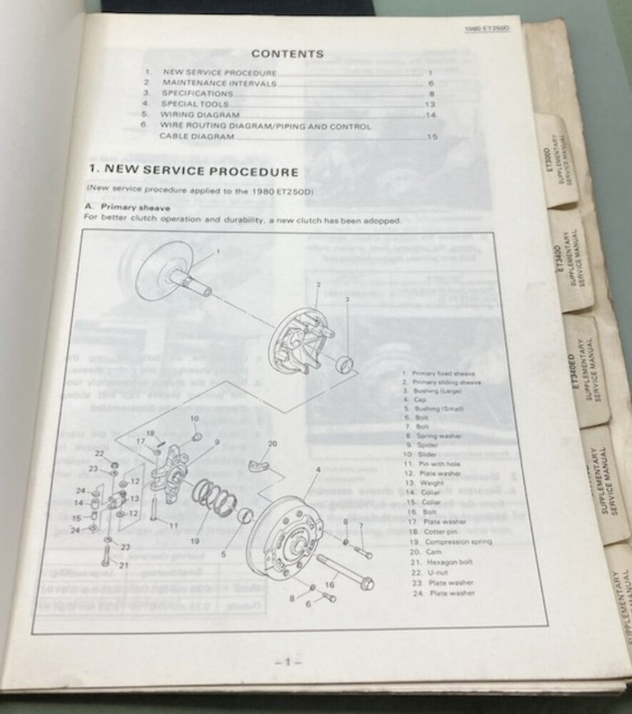 Genuine Yamaha LIT-12618-00-22 Snowmobile ET250D Supp. Service Manual '79
