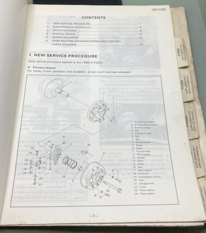 Genuine Yamaha LIT-12618-00-22 Snowmobile ET250D Supp. Service Manual '79