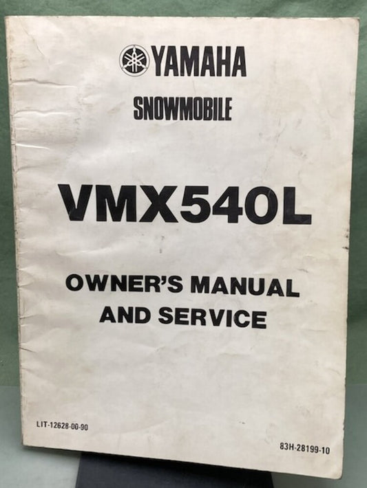 Genuine Yamaha LIT-12628-00-90 Snowmobile VMX540L Owner's and Service Manual '86