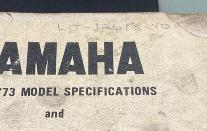 Genuine Yamaha LIT-12628-40 SL338D/GP338/SL433B/EL433B/SW433C Service Manual '72
