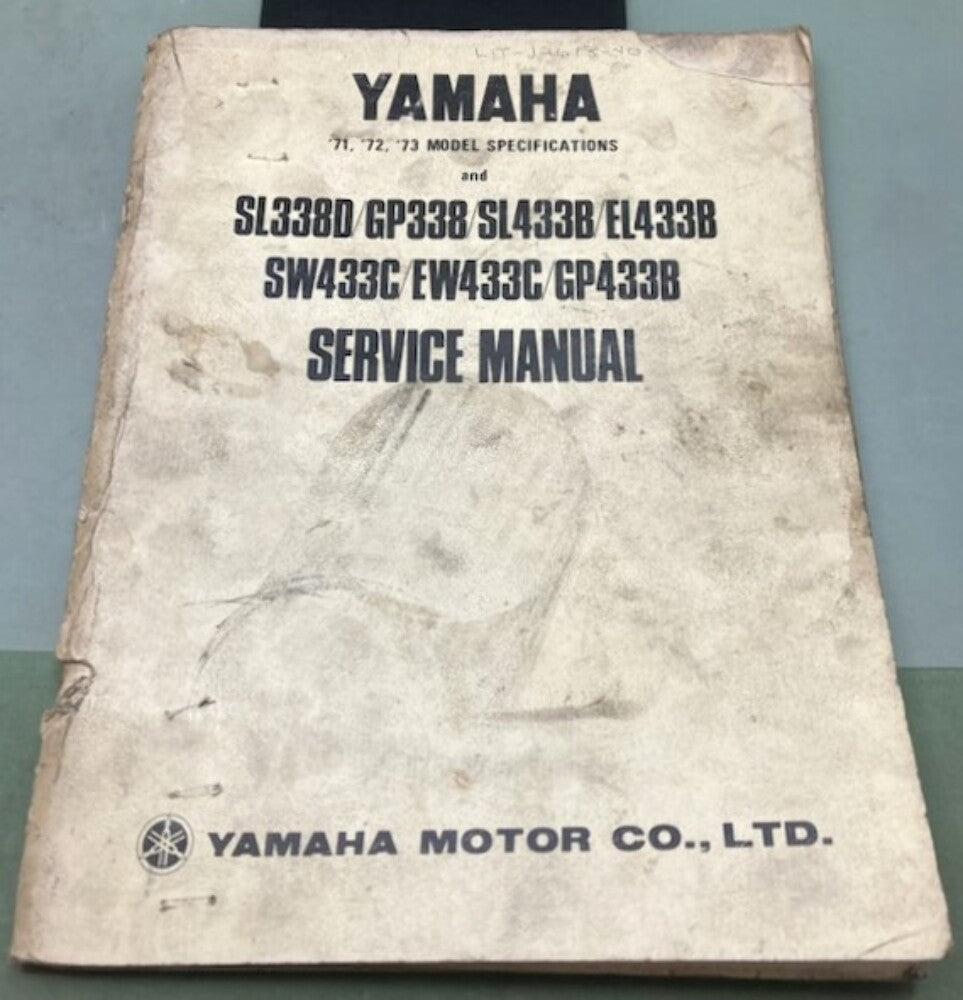 Genuine Yamaha LIT-12628-40 SL338D/GP338/SL433B/EL433B/SW433C Service Manual '72