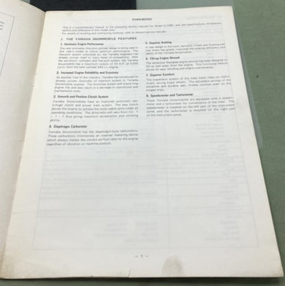 Genuine Yamaha GP643 Supplementary Service Manual 1971