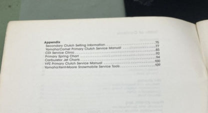 Genuine Yamaha LIT-12468-00-00 Snowmobile Mechanic's Guide 1984
