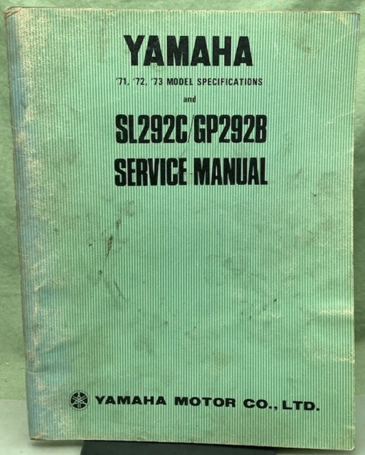 Genuine Yamaha LIT-12618-39-00 SL292C/GP292B Service Manual 1972