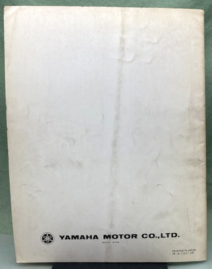 Genuine Yamaha LIT-12618-00-21 Snowmobile ET340EC Supp. Service Manual 1978