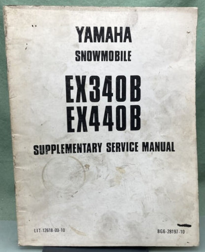 Genuine Yamaha LIT-12618-00-10 Snowmobile EX340B/EX440B Supp. Service Manual '77
