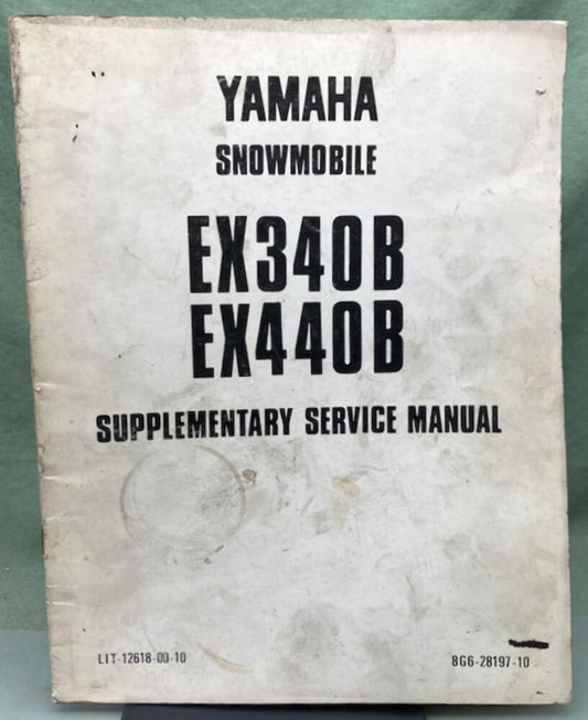 Genuine Yamaha LIT-12618-00-10 Snowmobile EX340B/EX440B Supp. Service Manual '77