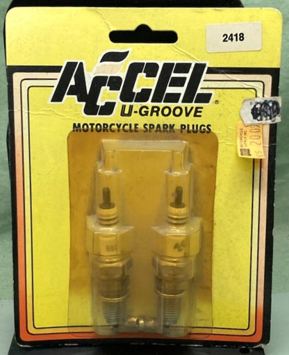 New Genuine Accel 2418 U-Groove Motorcycle Spark Plug Set 882