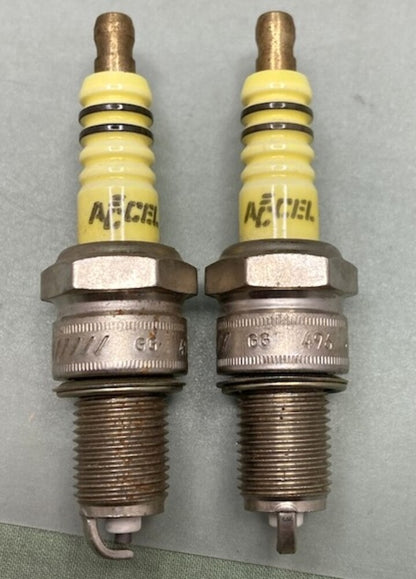 New Genuine Accel 2410A U-Groove Motorcycle Spark Plug Set 496