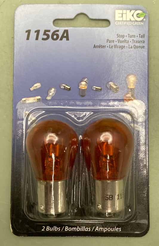 2 Pk New Genuine EIKO 1156A Amber Stop, Turn, Tail Bulb